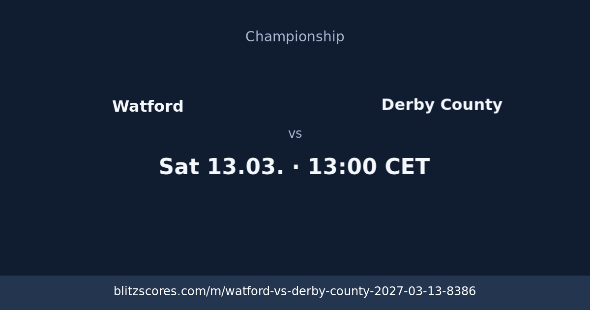Watford vs Derby County score card
