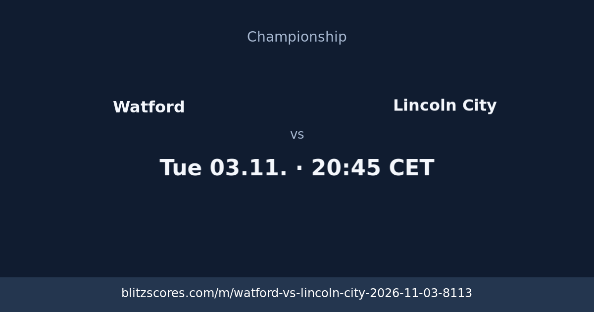 Watford vs Lincoln City score card