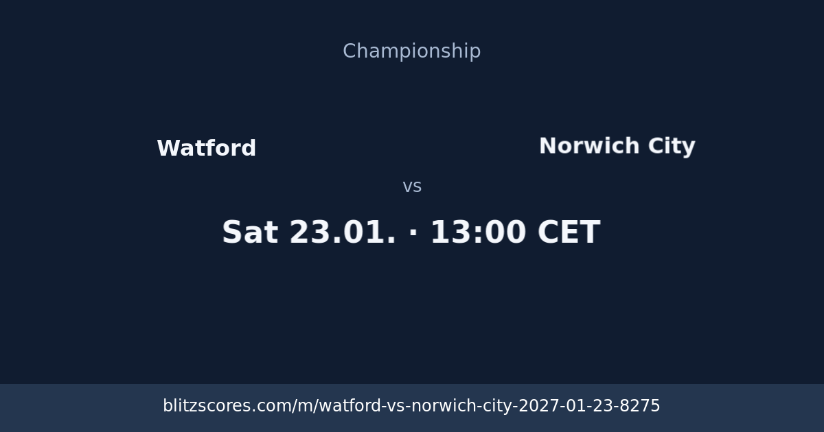 Watford vs Norwich City score card
