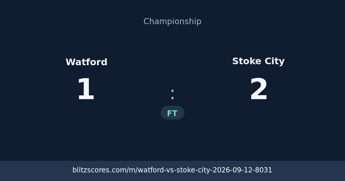 Watford vs Stoke City score card