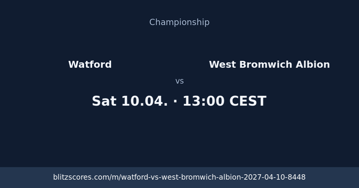 Watford vs West Bromwich Albion score card