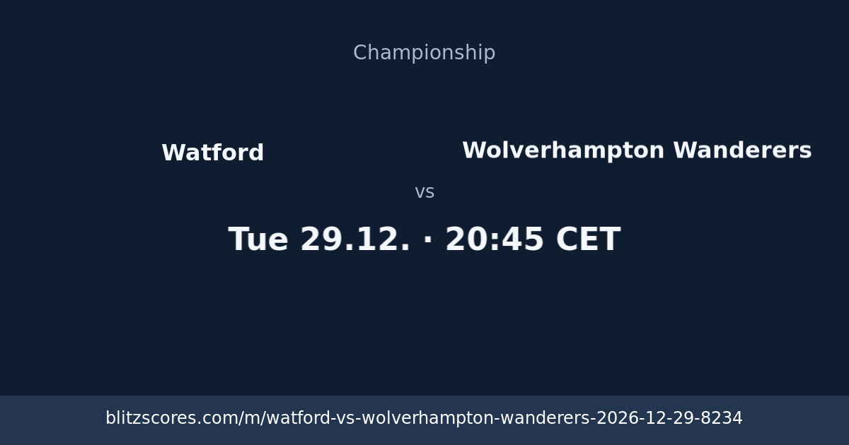Watford vs Wolverhampton Wanderers score card