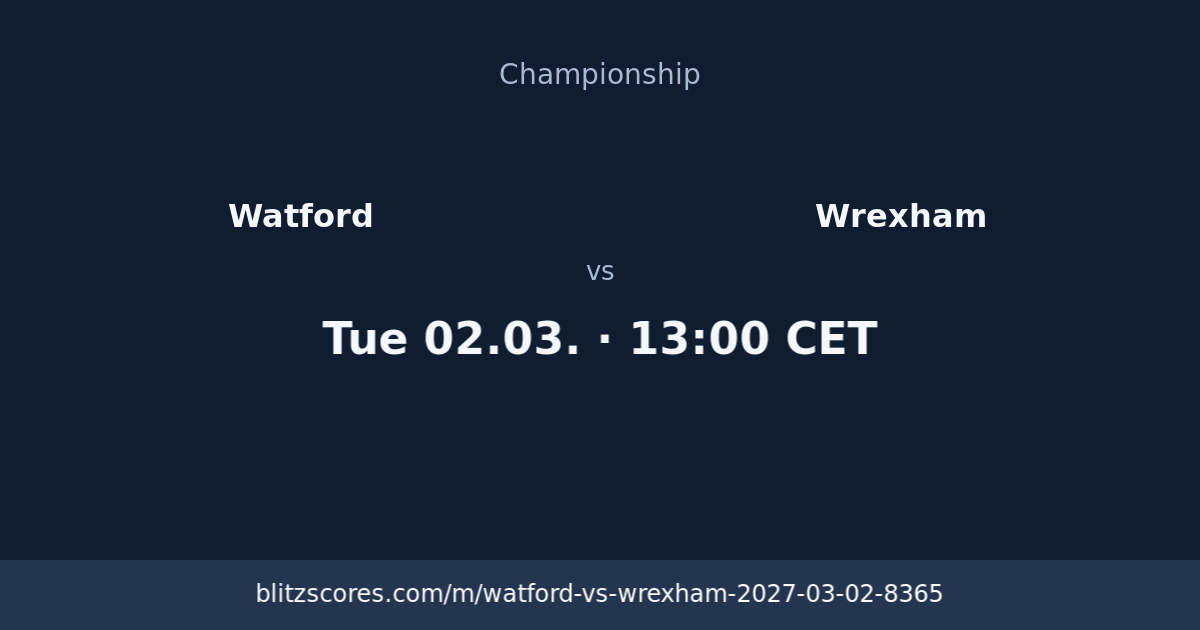 Watford vs Wrexham score card