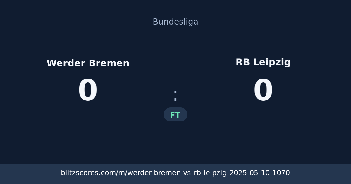 Werder Bremen vs RB Leipzig score card
