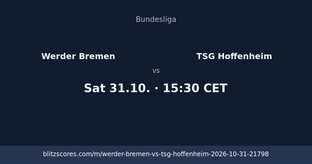 Werder Bremen vs TSG Hoffenheim score card