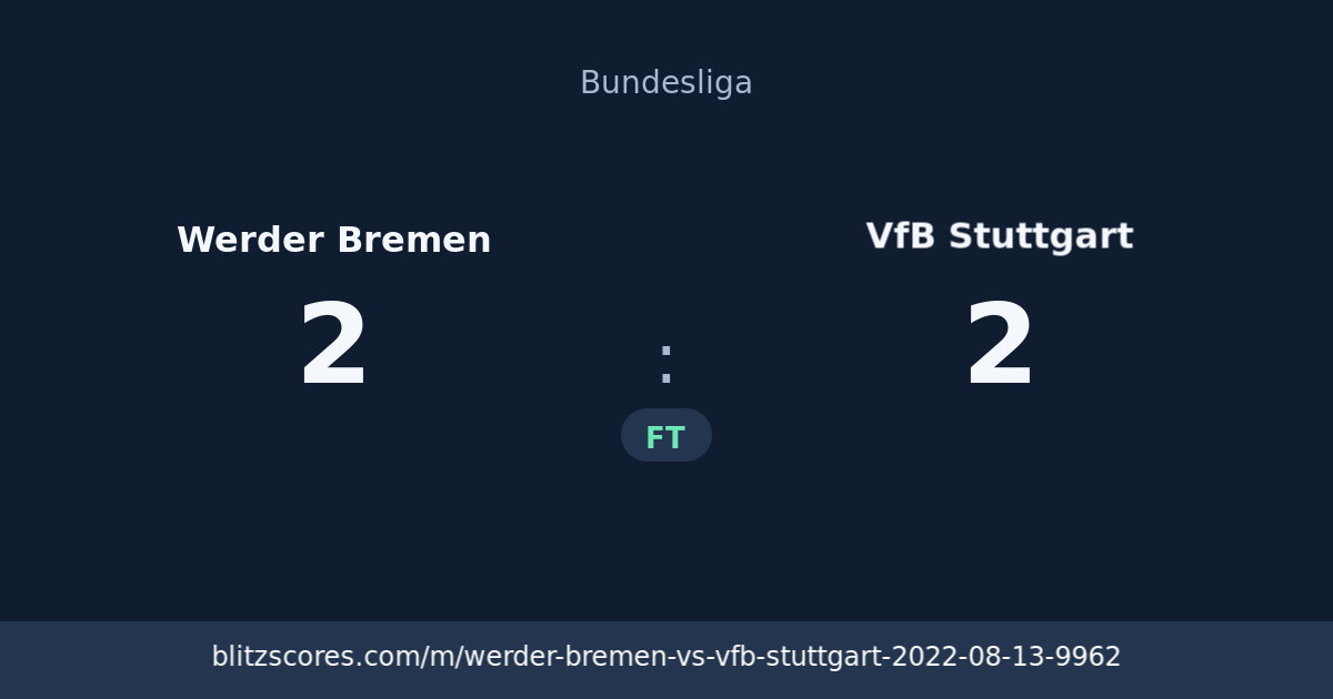 Werder Bremen vs VfB Stuttgart score card