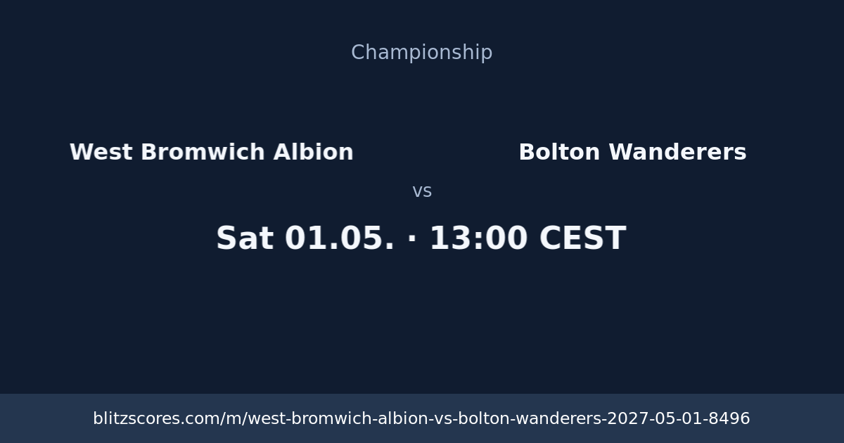 West Bromwich Albion vs Bolton Wanderers score card
