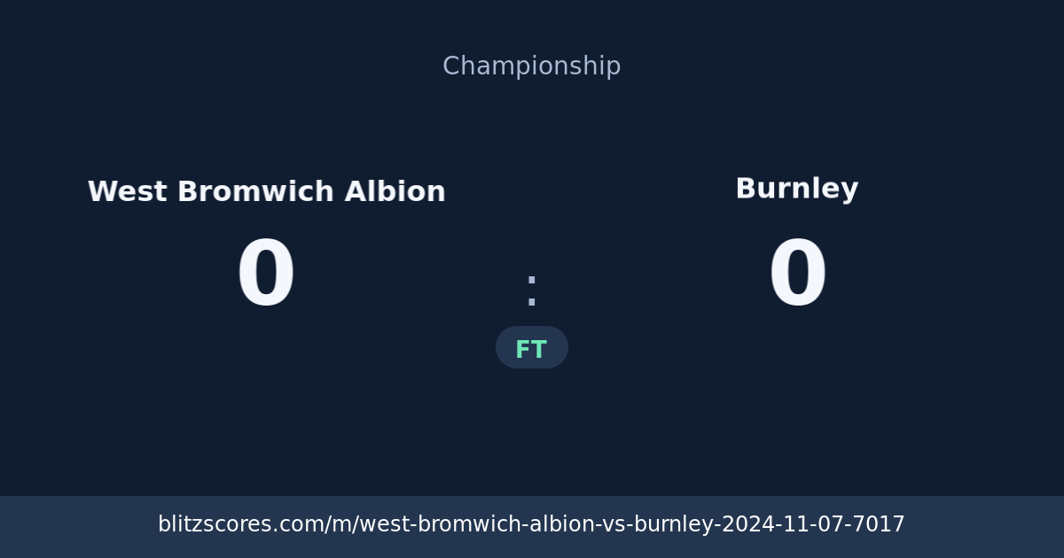 West Bromwich Albion vs Burnley score card