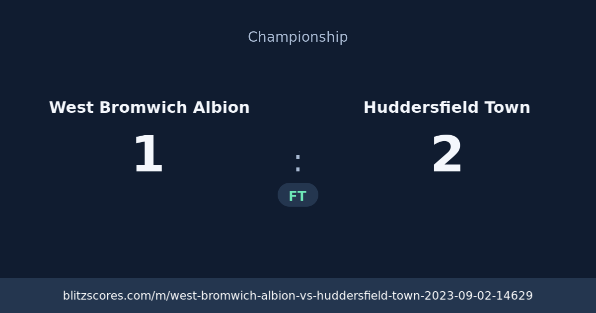 West Bromwich Albion vs Huddersfield Town score card