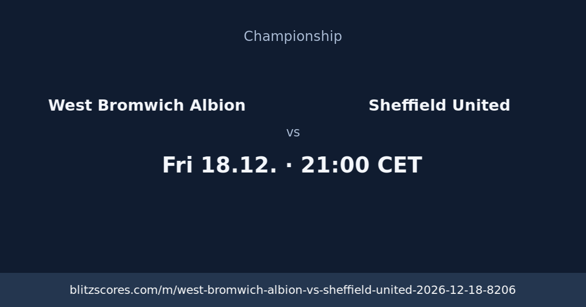 West Bromwich Albion vs Sheffield United score card