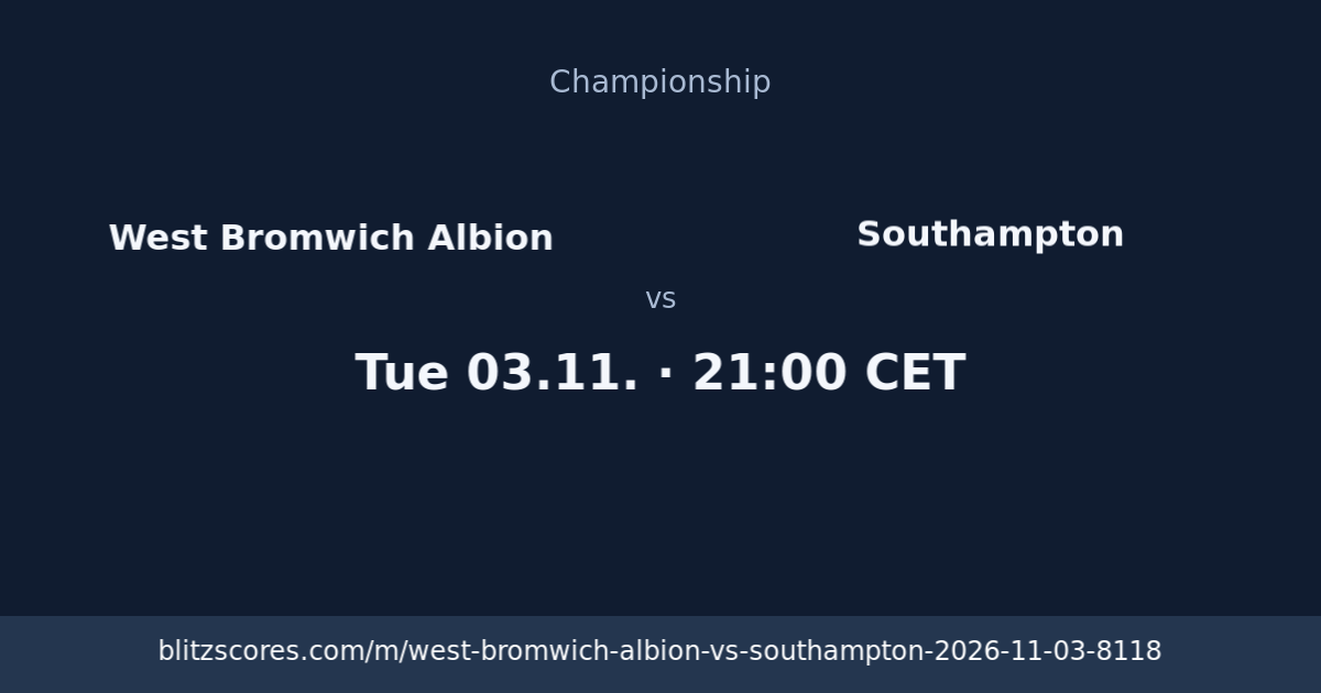 West Bromwich Albion vs Southampton score card