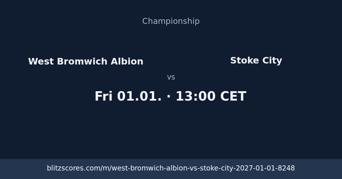 West Bromwich Albion vs Stoke City score card