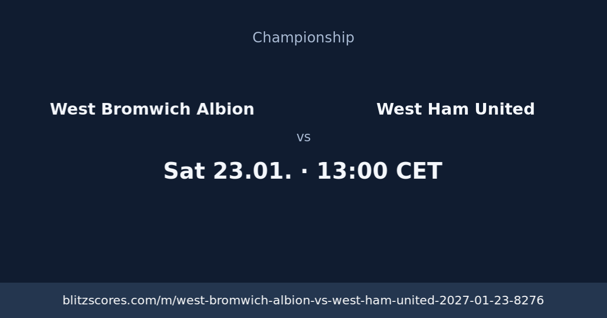 West Bromwich Albion vs West Ham United score card
