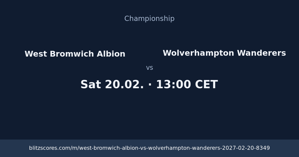 West Bromwich Albion vs Wolverhampton Wanderers score card