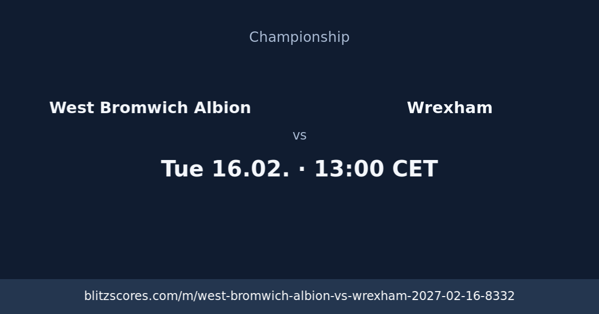 West Bromwich Albion vs Wrexham score card
