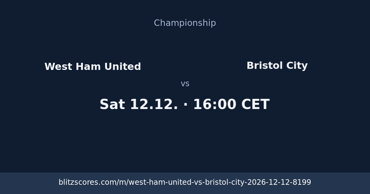 West Ham United vs Bristol City score card