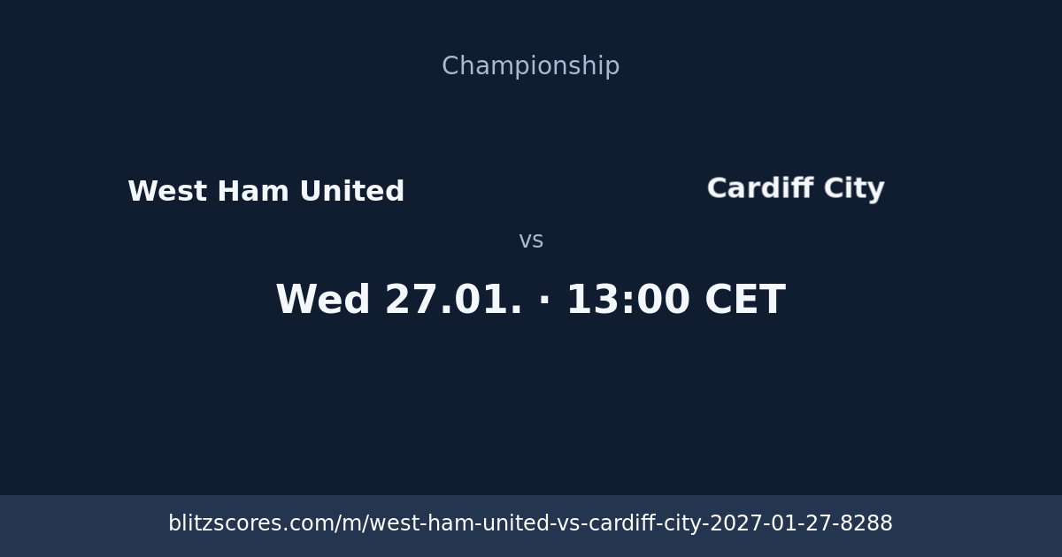 West Ham United vs Cardiff City score card