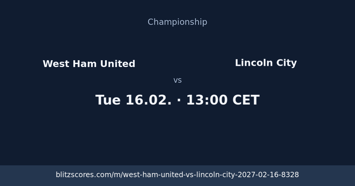 West Ham United vs Lincoln City score card