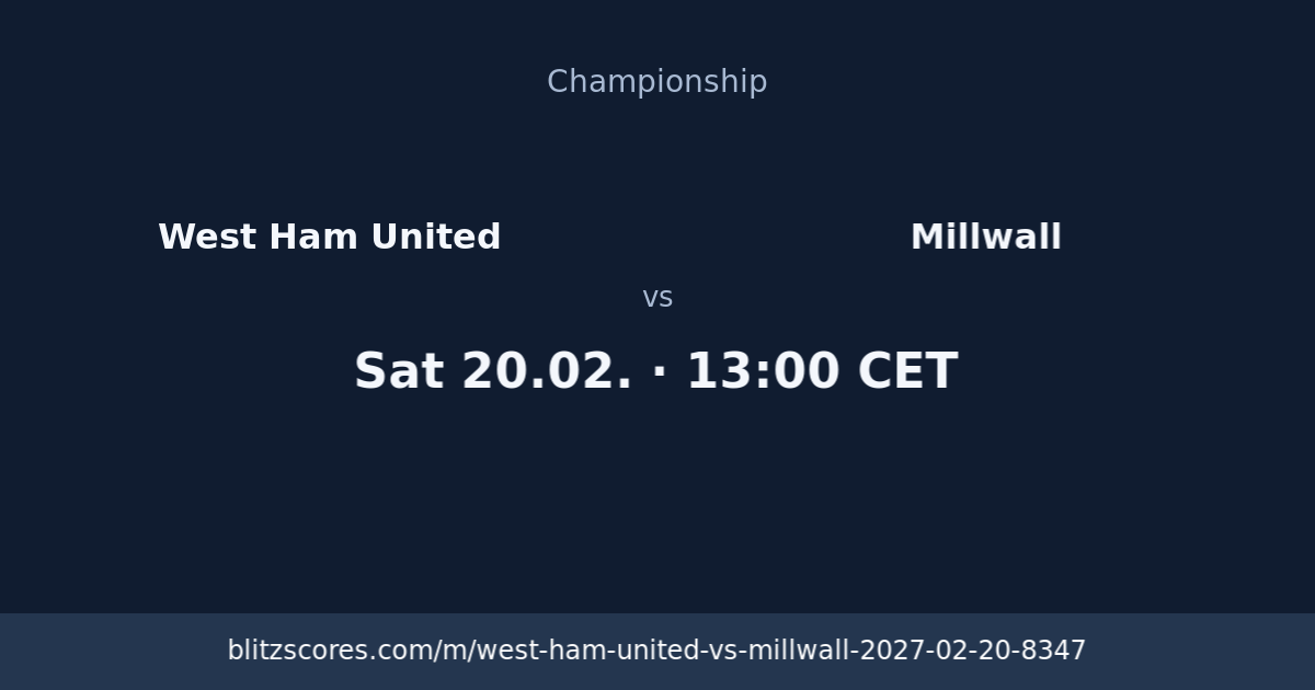 West Ham United vs Millwall score card