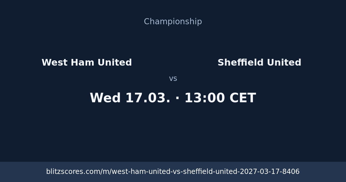 West Ham United vs Sheffield United score card
