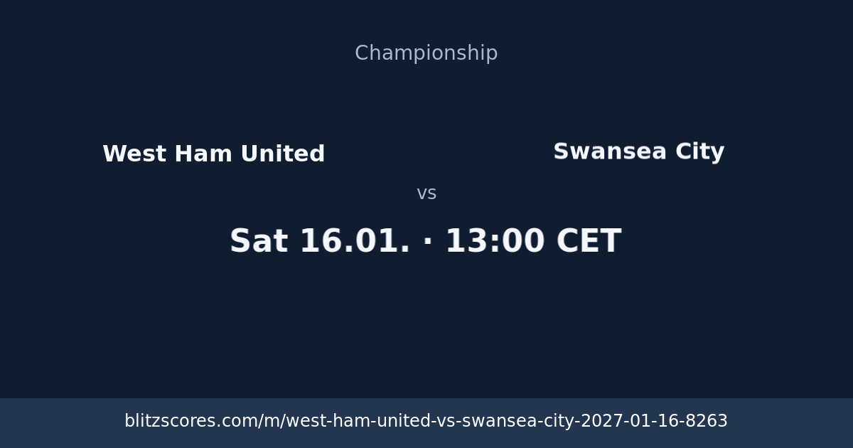 West Ham United vs Swansea City score card