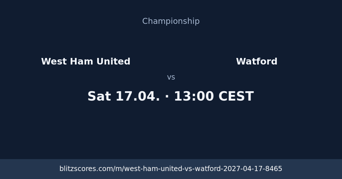 West Ham United vs Watford score card