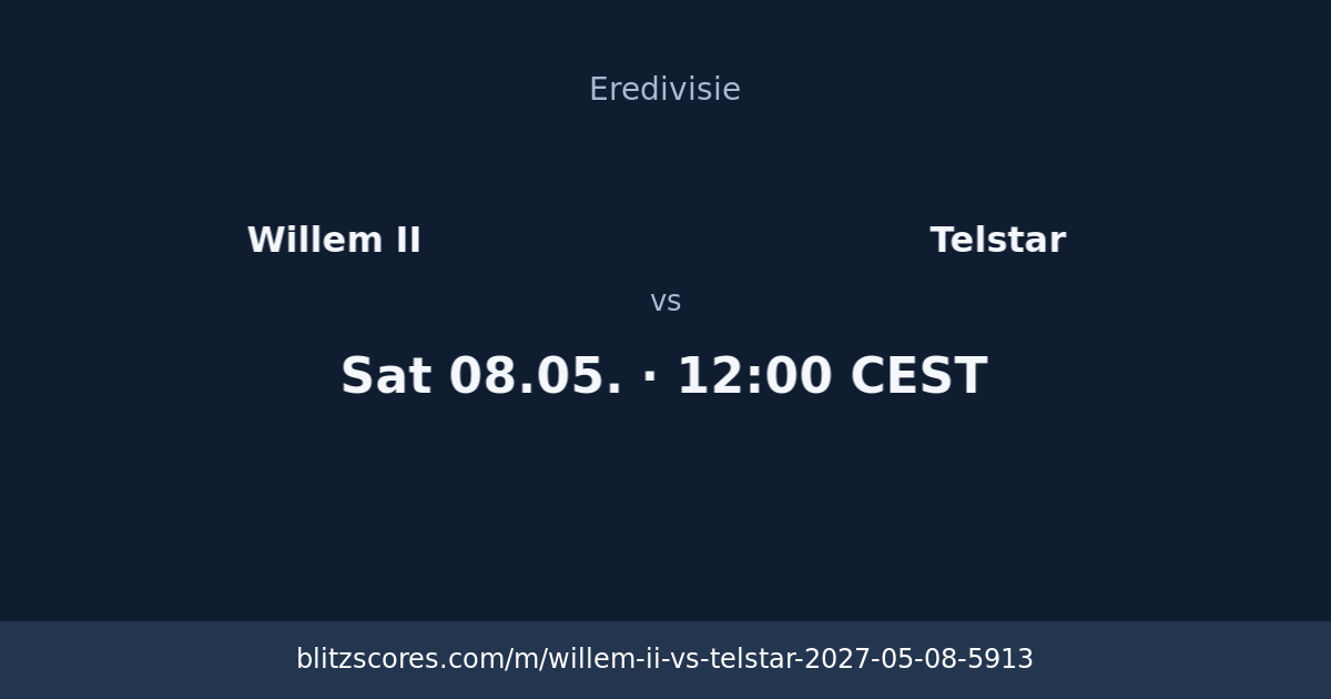 Willem II vs Telstar score card