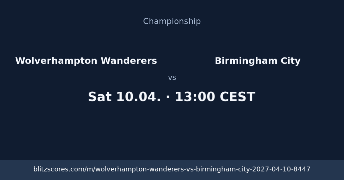 Wolverhampton Wanderers vs Birmingham City score card