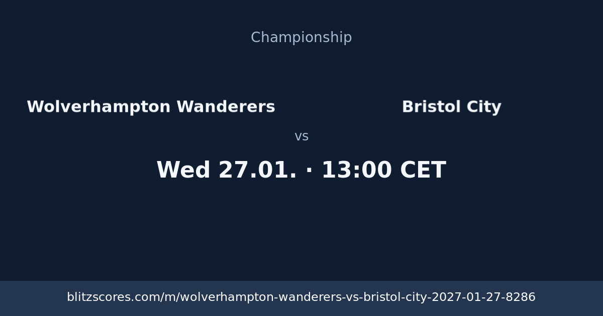 Wolverhampton Wanderers vs Bristol City score card