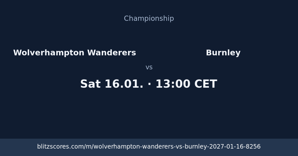 Wolverhampton Wanderers vs Burnley score card