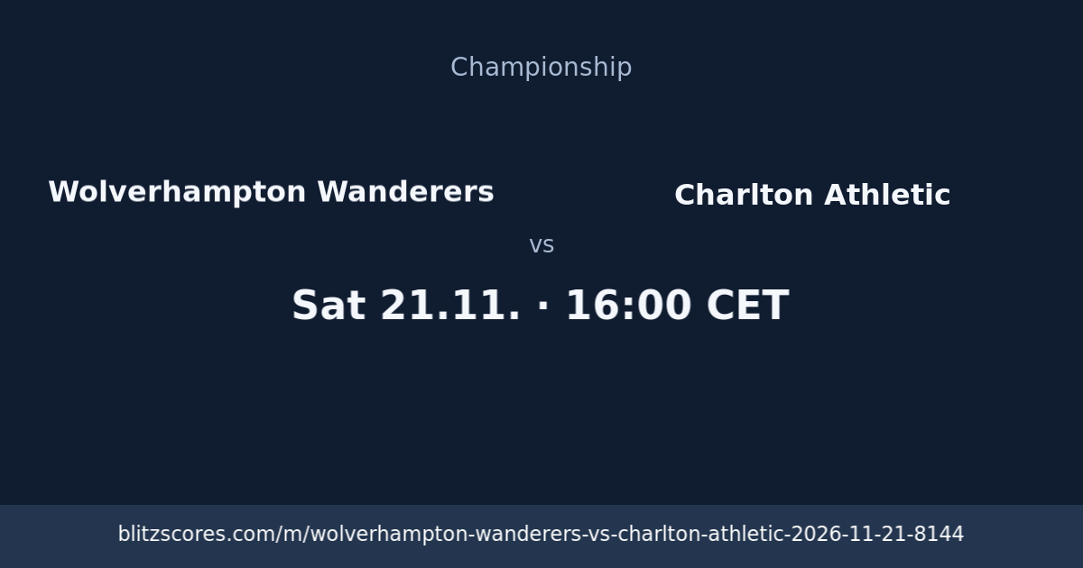 Wolverhampton Wanderers vs Charlton Athletic score card