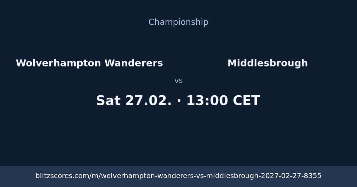 Wolverhampton Wanderers vs Middlesbrough score card