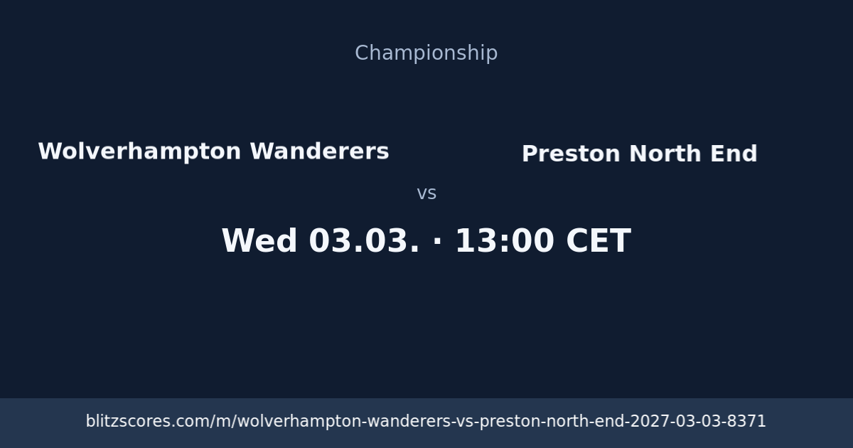 Wolverhampton Wanderers vs Preston North End score card
