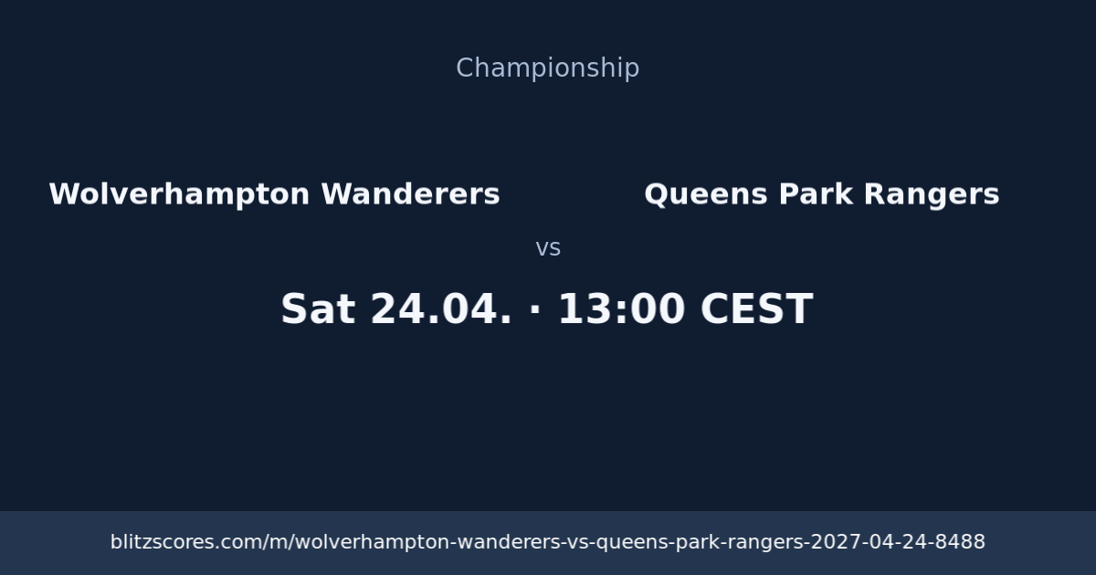 Wolverhampton Wanderers vs Queens Park Rangers score card