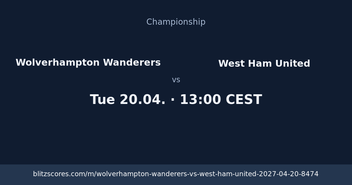 Wolverhampton Wanderers vs West Ham United score card