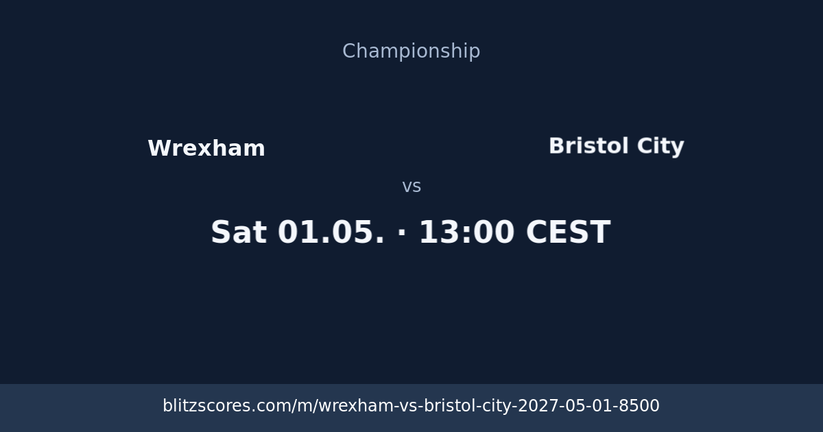 Wrexham vs Bristol City score card