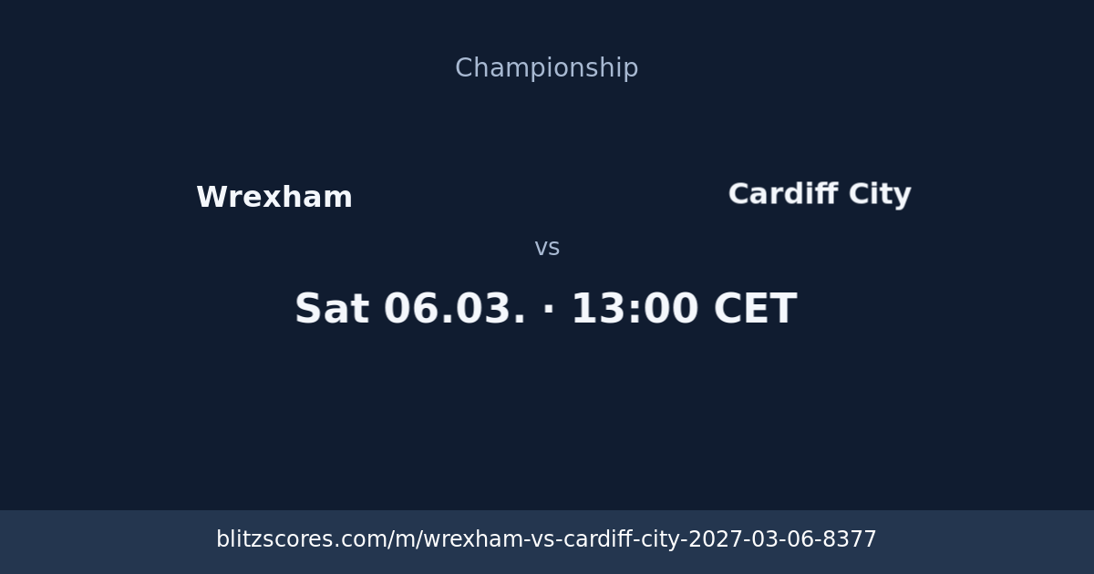 Wrexham vs Cardiff City score card