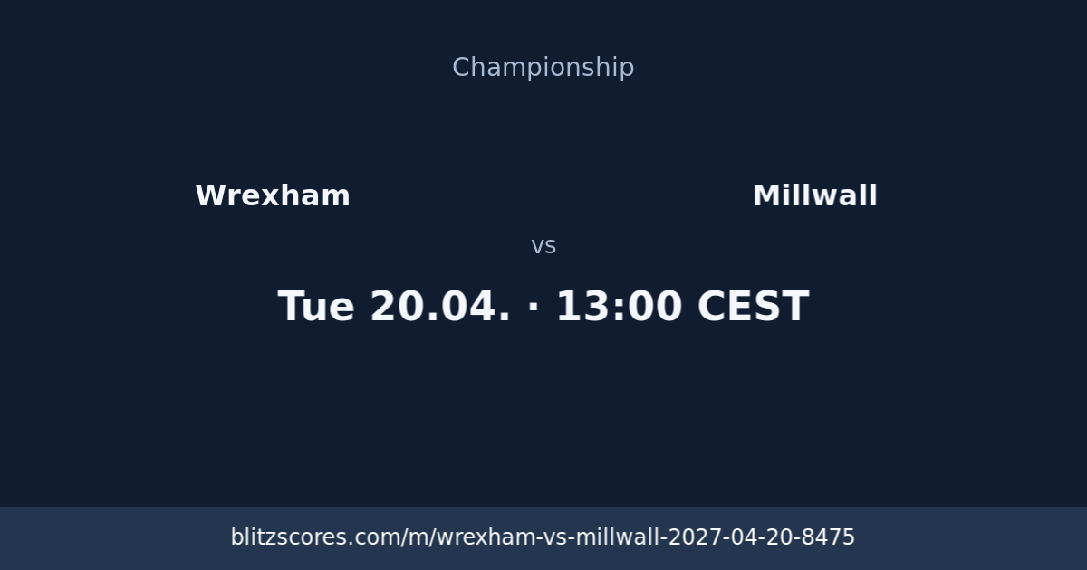 Wrexham vs Millwall score card