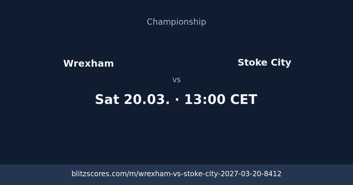 Wrexham vs Stoke City score card
