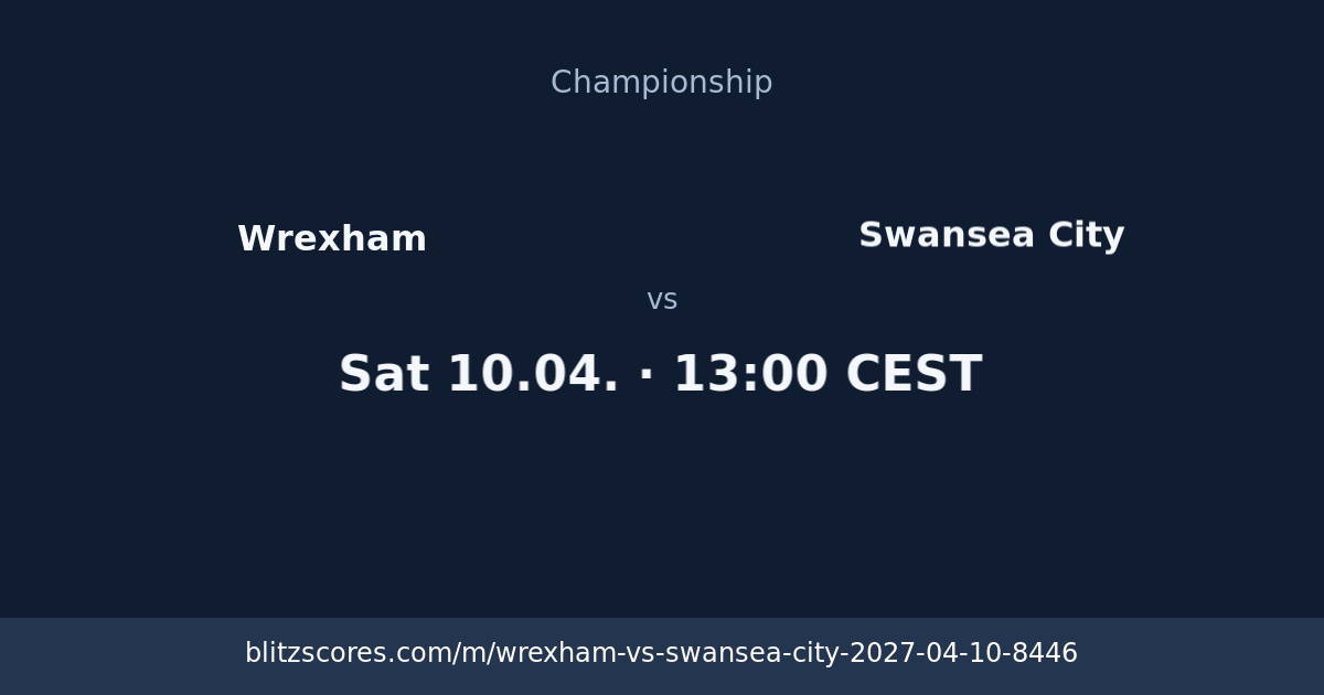 Wrexham vs Swansea City score card