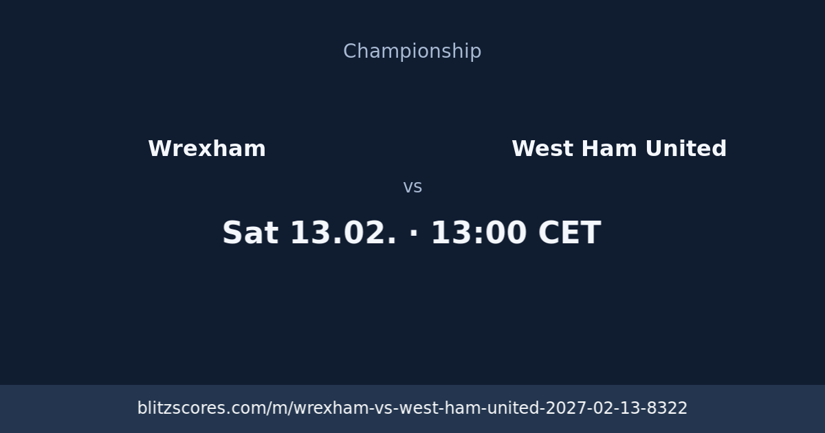 Wrexham vs West Ham United score card